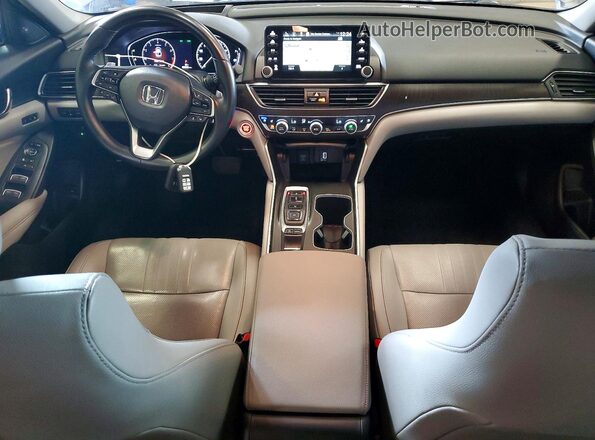 1HGCV2F92KA009569 2019 HONDA ACCORD Gray Вид панелі приладів