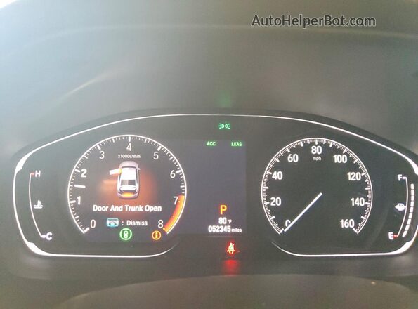 1HGCV2F92KA009569 2019 HONDA ACCORD Gray Вид щитка приладів