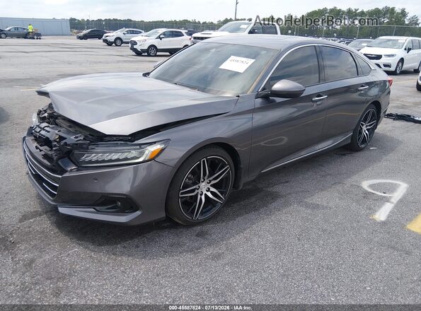 1HGCV2F92MA013690 2021 HONDA ACCORD Gray Передня ліва чверть