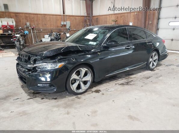 1HGCV2F94JA029322 2018 HONDA ACCORD Black Передня ліва чверть