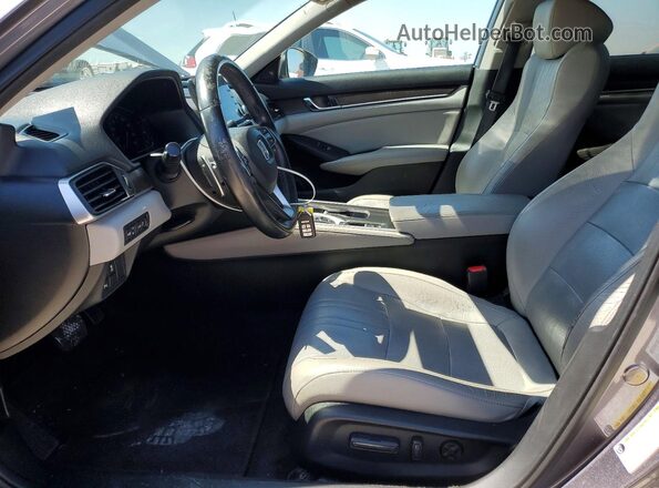 1HGCV2F95JA018832 2018 HONDA ACCORD Gray წინა სალონის ხედი