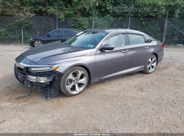 1HGCV2F99JA030112 2018 HONDA ACCORD Gray Przód lewy