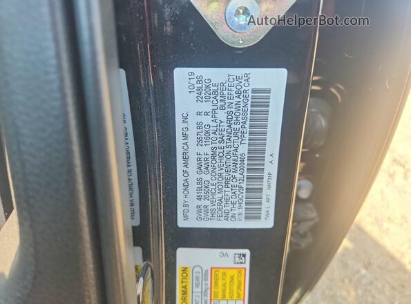 1HGCV3F12LA000405 2020 HONDA ACCORD Black Widok naklejki z numerem VIN