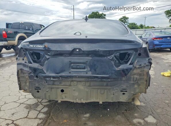 1HGCV3F18JA013611 2018 HONDA ACCORD Black Вид ззаду