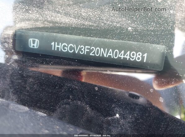 1HGCV3F20NA044981 2022 HONDA ACCORD White Vista del compartimento del motor