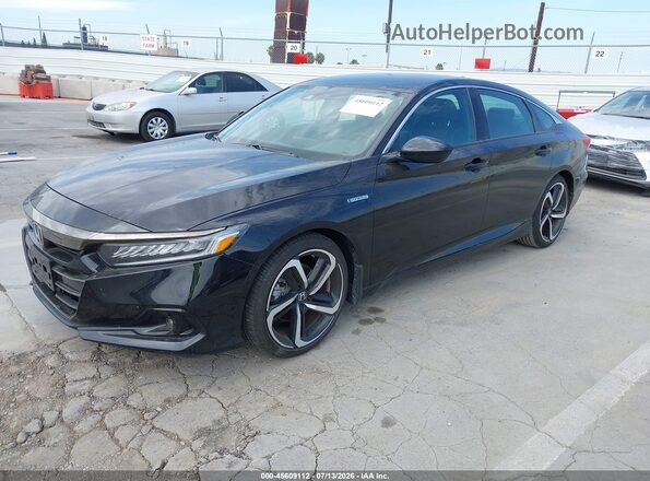 1HGCV3F21NA026506 2022 HONDA ACCORD Black წინა მარცხენა ხედი სამი მეოთხედიდან