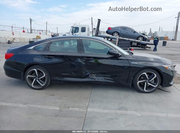 1HGCV3F21NA026506 2022 HONDA ACCORD Black უკანა სალონის ხედი