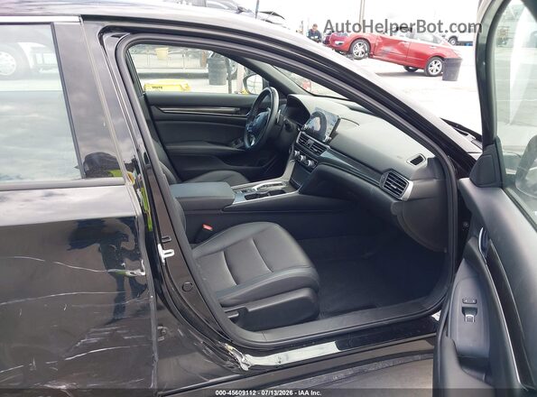 1HGCV3F21NA026506 2022 HONDA ACCORD Black წინა სალონის ხედი