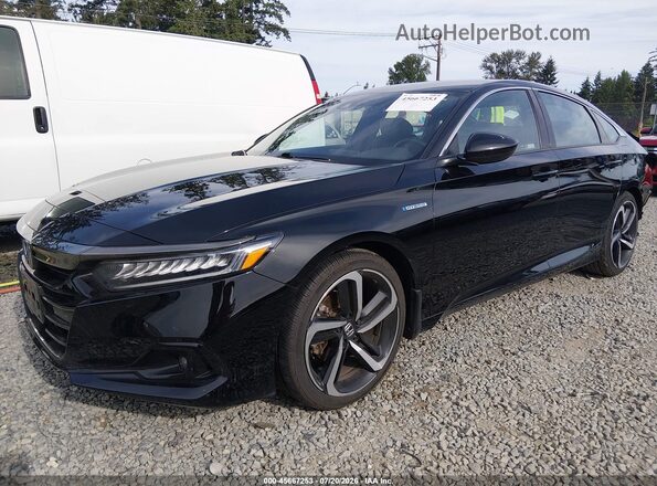 1HGCV3F26NA034987 2022 HONDA ACCORD Black Передня ліва чверть