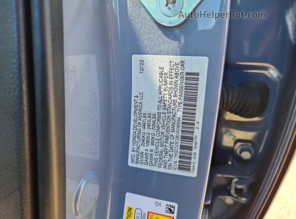 1HGCV3F28NA046994 2022 HONDA ACCORD Серый Вид подкапотного пространства