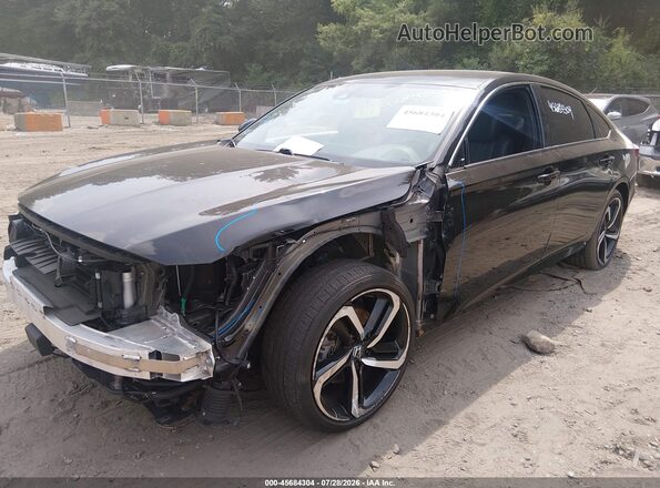 1HGCV3F29NA034868 2022 HONDA ACCORD Черный Передняя левая четверть