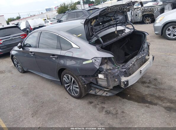 1HGCV3F43KA013379 2019 HONDA ACCORD Gray Trasero izquierdo