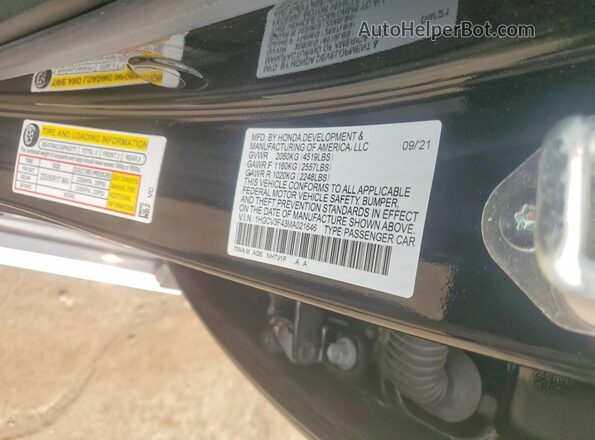 1HGCV3F43MA021646 2021 HONDA ACCORD Black ძრავის განყოფილების ხედი