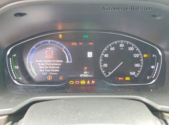 1HGCV3F50KA010853 2019 HONDA ACCORD Gray Instrument cluster view