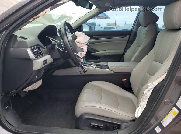 1HGCV3F50KA010853 2019 HONDA ACCORD Gray Front interior view