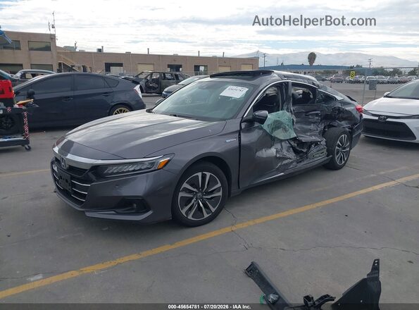 1HGCV3F55MA023066 2021 HONDA ACCORD Gray Առջևի ձախ երեք քառորդ տեսարան