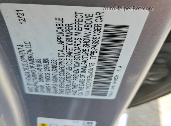 1HGCV3F55NA004776 2022 HONDA ACCORD Silver ძრავის განყოფილების ხედი