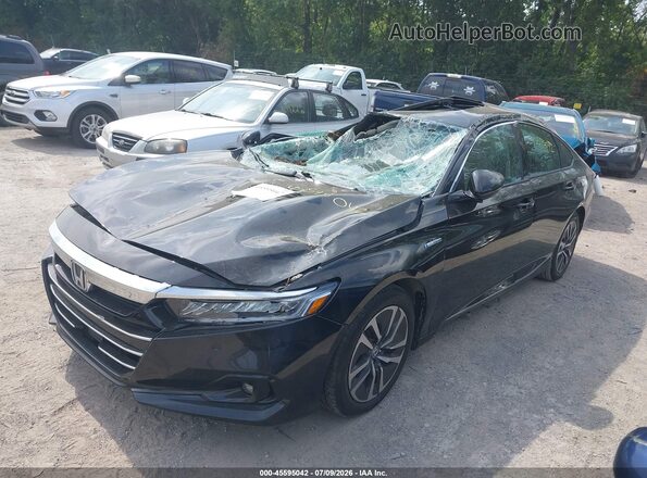 1HGCV3F55NA007239 2022 HONDA ACCORD Black წინა მარცხენა ხედი სამი მეოთხედიდან