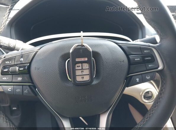 1HGCV3F58KA012964 2019 HONDA ACCORD White Вид панелі приладів