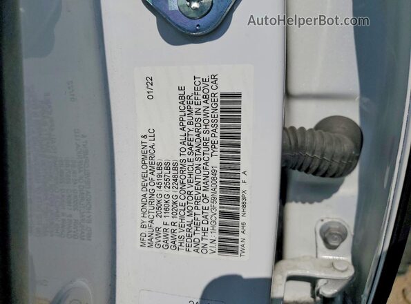 1HGCV3F59NA008491 2022 HONDA ACCORD White Vista del compartimento del motor