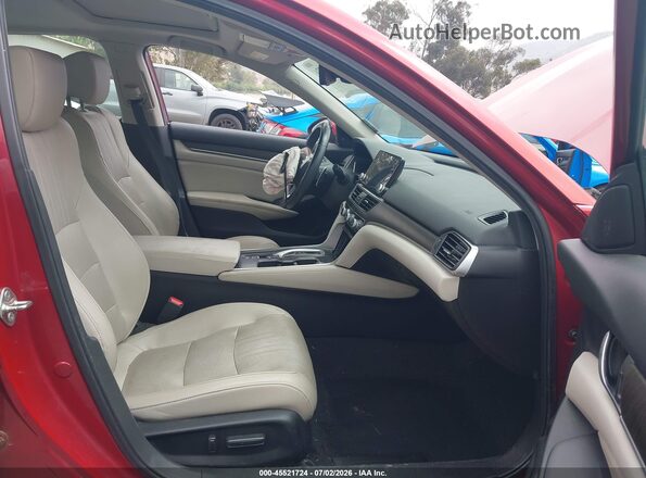 1HGCV3F5XKA011248 2019 HONDA ACCORD Red Вид салону спереду