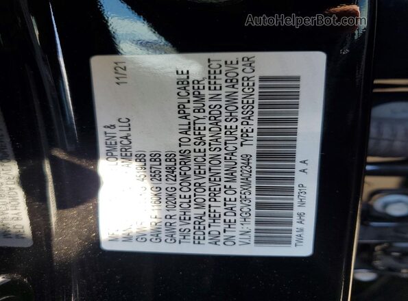 1HGCV3F5XMA023449 2021 HONDA ACCORD Black Вид підкапотного простору