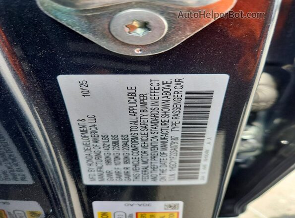 1HGCY1F22SA079187 2025 HONDA ACCORD Black Widok komory silnika