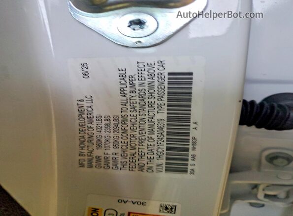 1HGCY1F24SA046319 2025 HONDA ACCORD White Vista del compartimento del motor