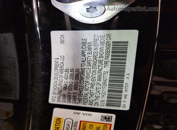 1HGCY1F25RA077752 2024 HONDA ACCORD Black Շարժիչի բաժամունքի տեսք