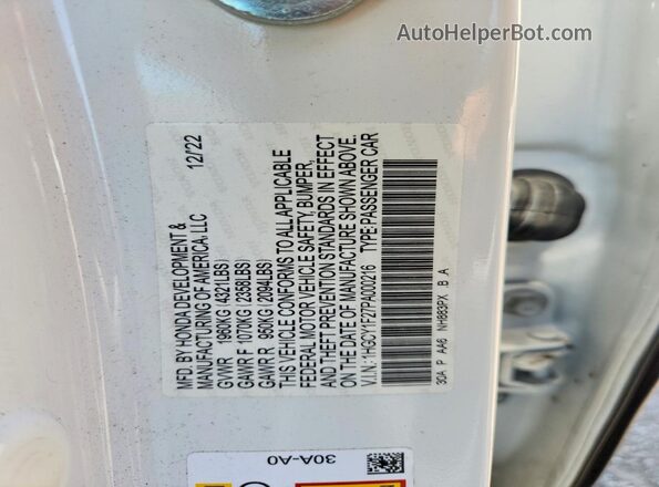 1HGCY1F27PA000216 2023 HONDA ACCORD Silver Շարժիչի բաժամունքի տեսք