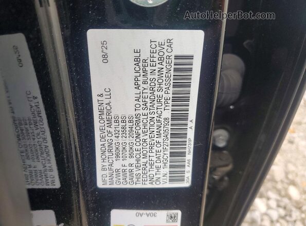 1HGCY1F27SA057928 2025 HONDA ACCORD Black Engine compartment view
