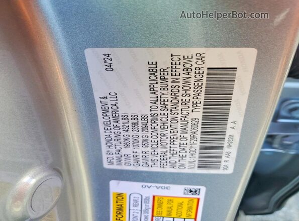 1HGCY1F29RA060629 2024 HONDA ACCORD Silver ძრავის განყოფილების ხედი