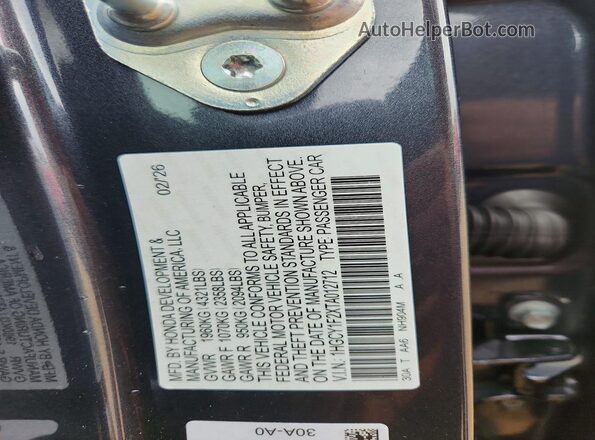 1HGCY1F2XTA012712 2026 HONDA ACCORD Silver Widok komory silnika