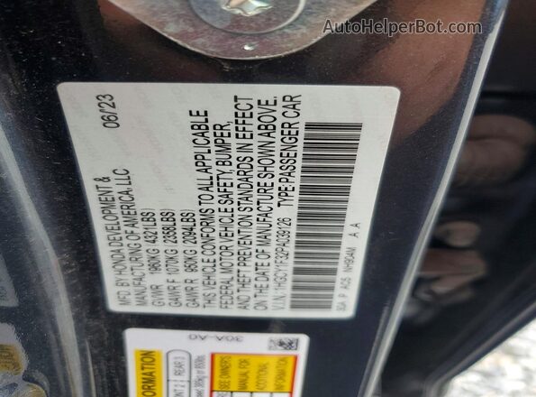 1HGCY1F32PA039126 2023 HONDA ACCORD Gray Vista de la etiqueta del VIN