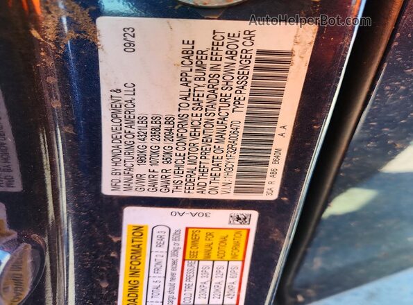 1HGCY1F32RA006470 2024 HONDA ACCORD Blue Вид наклейки з VIN-кодом