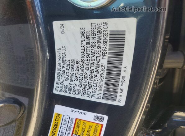 1HGCY1F33RA065351 2024 HONDA ACCORD Charcoal Widok komory silnika