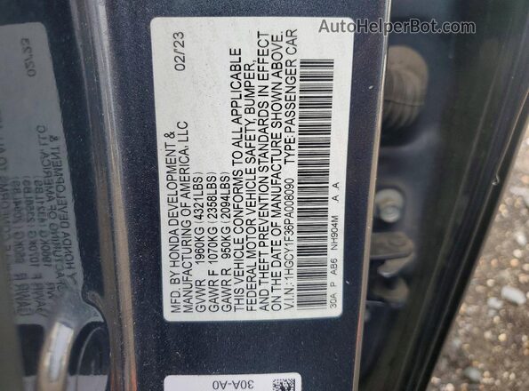 1HGCY1F36PA008090 2023 HONDA ACCORD Charcoal Вид підкапотного простору
