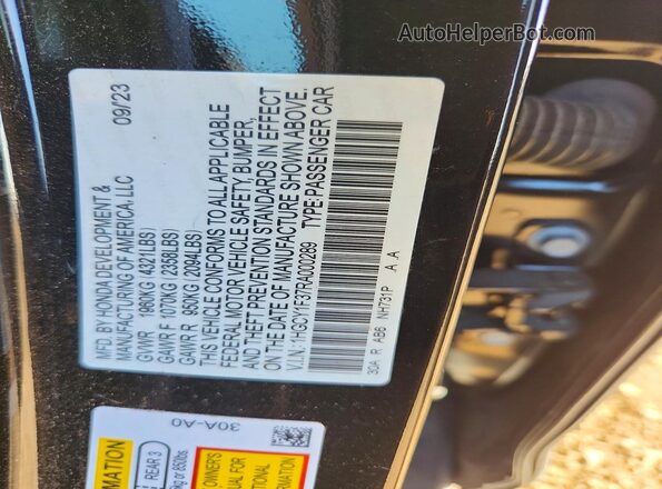1HGCY1F37RA000289 2024 HONDA ACCORD Black ძრავის განყოფილების ხედი