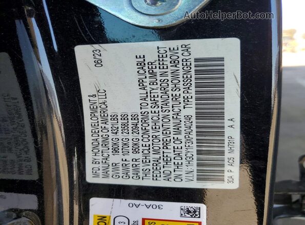 1HGCY1F3XPA040248 2023 HONDA ACCORD Black Widok komory silnika
