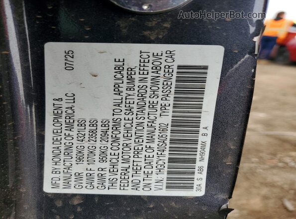 1HGCY1F40SA051602 2025 HONDA ACCORD Gray Շարժիչի բաժամունքի տեսք