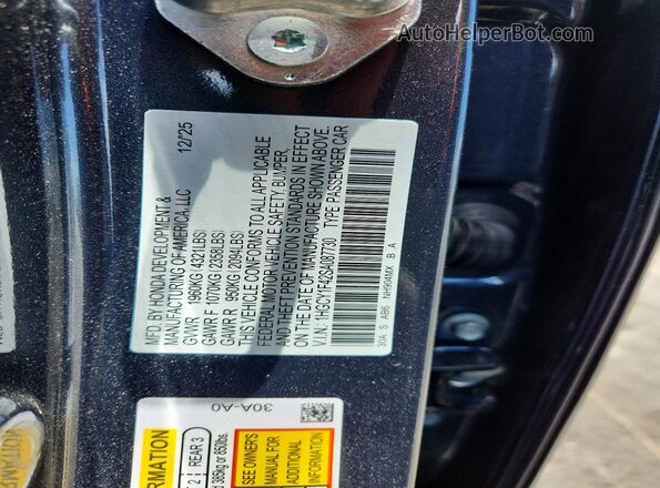 1HGCY1F42SA087730 2025 HONDA ACCORD Gray Շարժիչի բաժամունքի տեսք