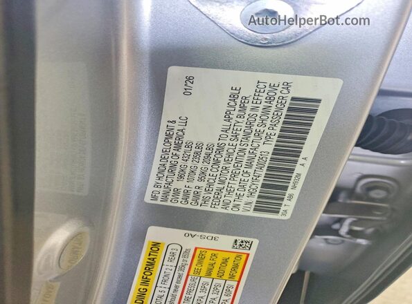 1HGCY1F47TA002513 2026 HONDA ACCORD Silver ძრავის განყოფილების ხედი