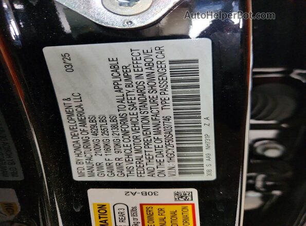1HGCY2F50SA037746 2025 HONDA ACCORD Black VIN კოდის სტიკერის ხედი