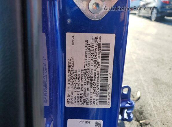 1HGCY2F51RA044490 2024 HONDA ACCORD Blue ძრავის განყოფილების ხედი