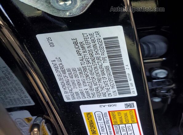1HGCY2F51SA039456 2025 HONDA ACCORD Black Շարժիչի բաժամունքի տեսք