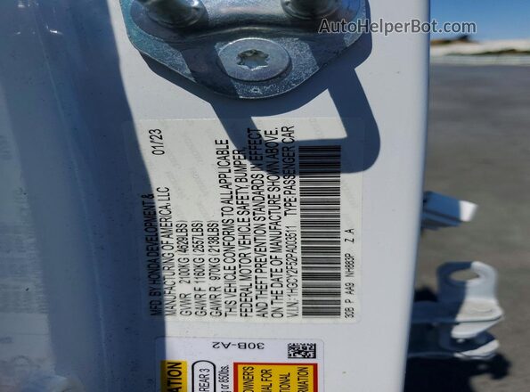 1HGCY2F52PA003511 2023 HONDA ACCORD White Engine compartment view