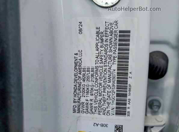 1HGCY2F53RA090774 2024 HONDA ACCORD White Engine compartment view