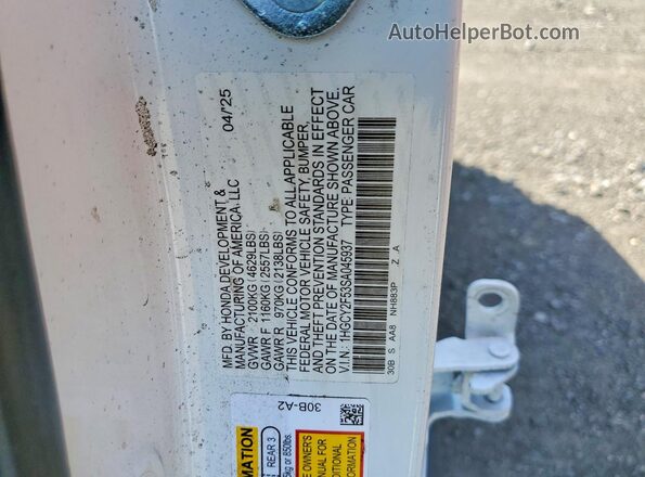1HGCY2F53SA045937 2025 HONDA ACCORD White Engine compartment view