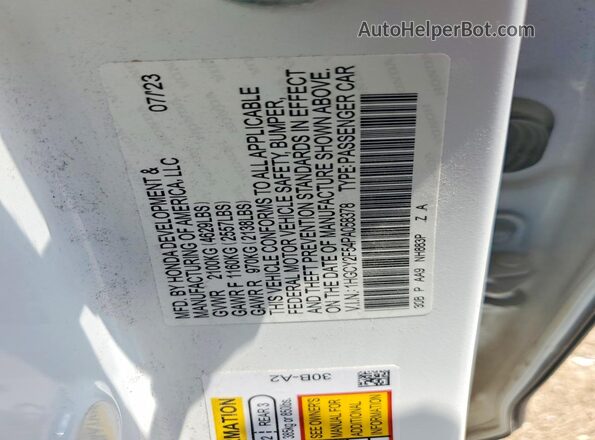 1HGCY2F54PA058378 2023 HONDA ACCORD White Вид підкапотного простору