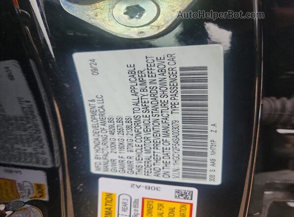 1HGCY2F54SA003079 2025 HONDA ACCORD Charcoal Engine compartment view
